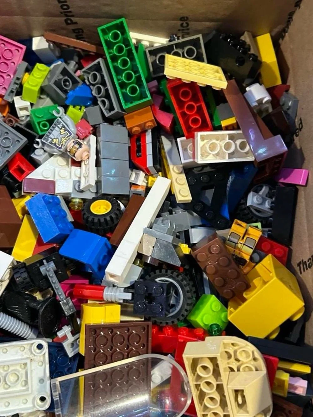 Large Lego Box Assorted Parts + Pieces Some Minifig Parts Pre Owned Read